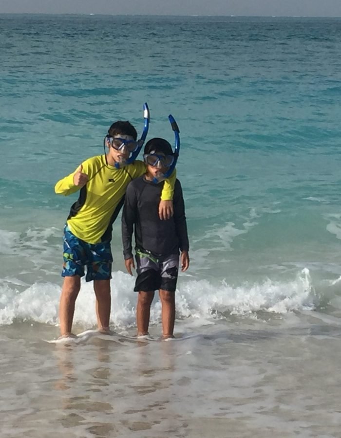 Always having fun with one of his little brothers, Benjamin. @Turks & Caicos